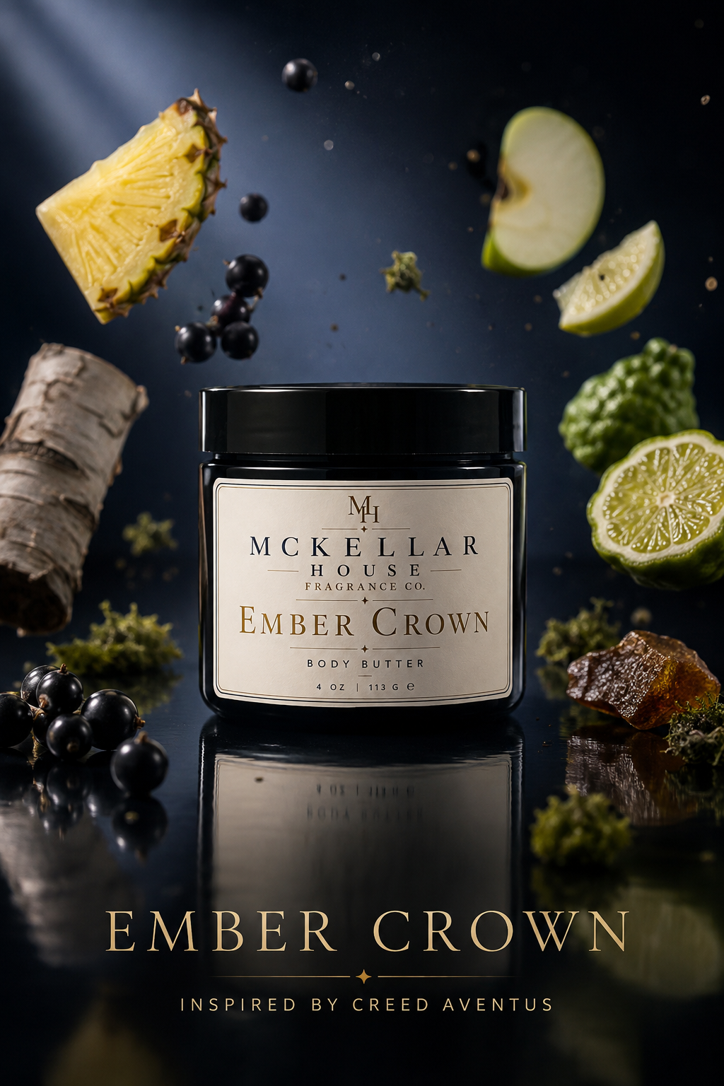 Ember Crown™ Body Butter | Pineapple, Birch & Smoky Musk | 4 oz