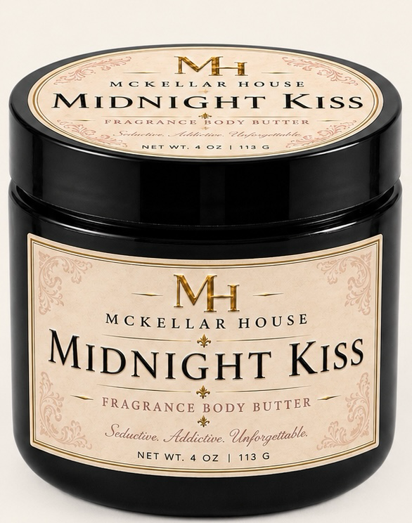 Midnight Kiss Luxury Fragrance Body Butter – Coffee, White Floral & Vanilla Scent – 4 oz, Moisturizers, Body Care Products