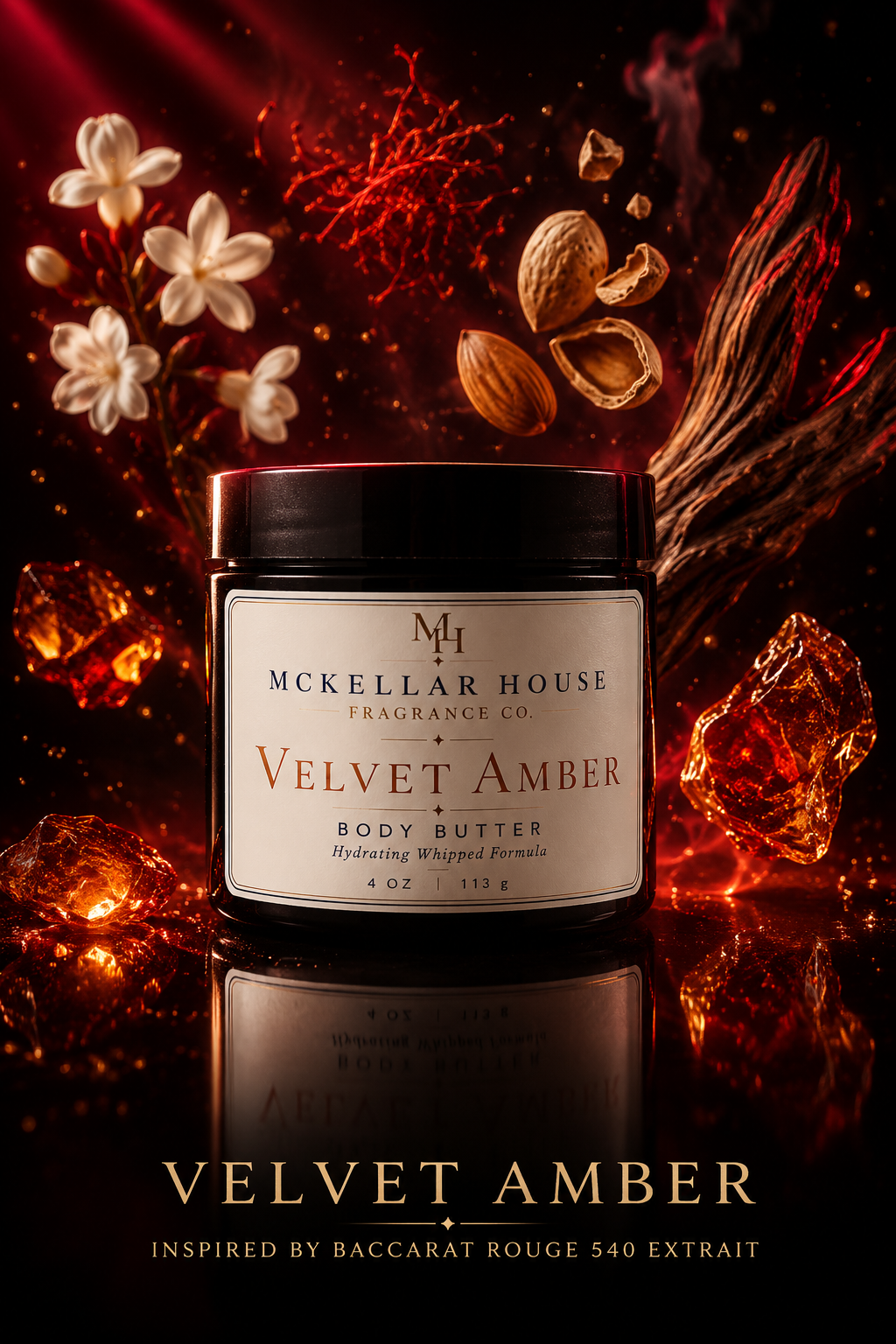 Velvet Amber™ Body Butter | Saffron, Amberwood & Jasmine | 4 oz