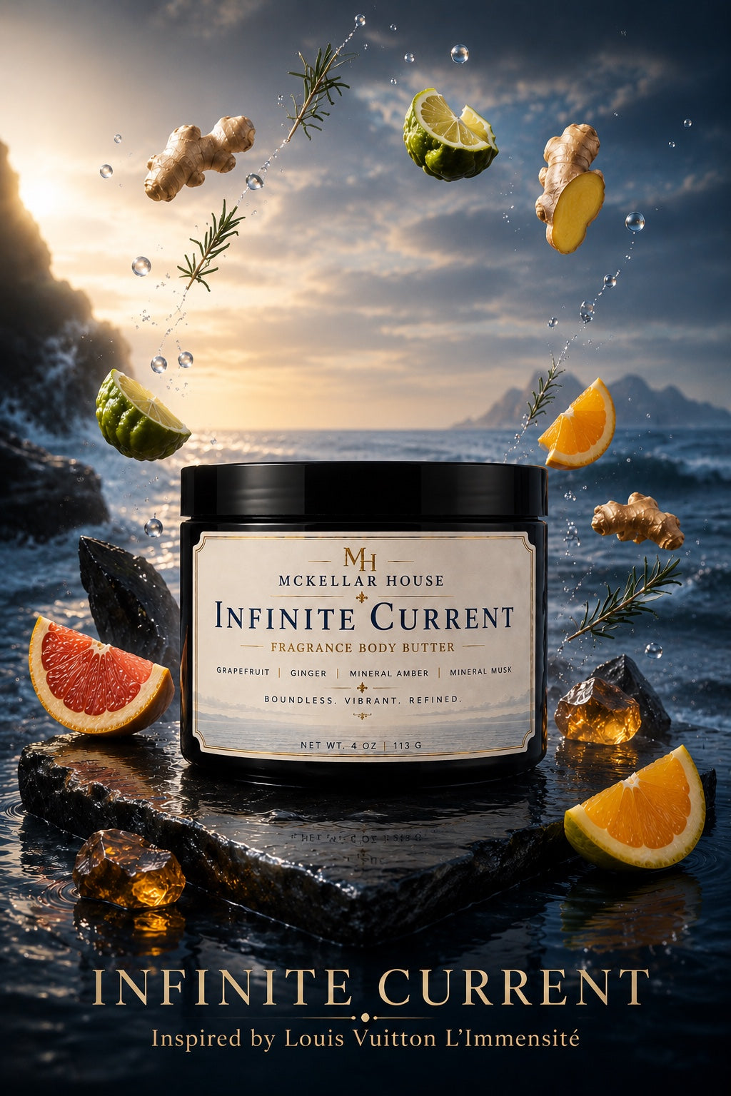 Infinite Current fragrance body butter